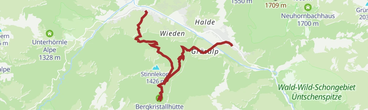 Route map: Au-Schoppernau | Wanderung über die Bergkristallhütte